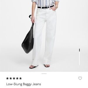 Madewell White Low-Slung Baggy Jeans NWT